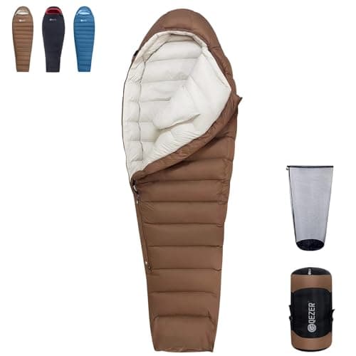 Daunenschlafsack, kleines packmaß,650FP, RDS-Zertifiziert | Stegkonstruktion ,Für alle Jahreszeiten geeignetfür Erwachsene und Kinder, Wandern