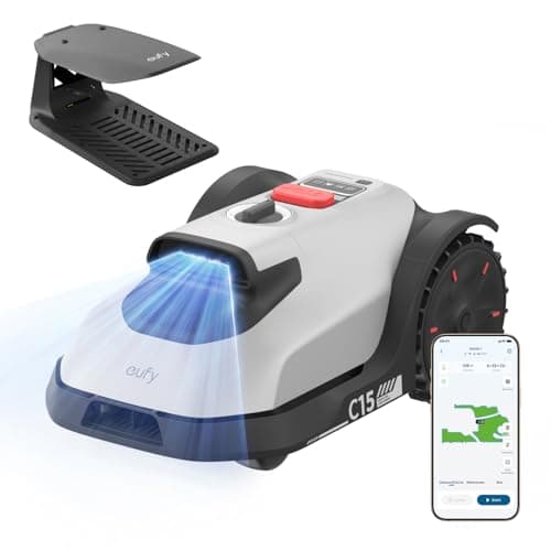 eufy C15 Mähroboter ohne Begrenzungskabel mit Garage, bis 500m² | TrueVision, ohne RTK, keine Signalprobleme, Auto-Kartierung, igelsicher,
