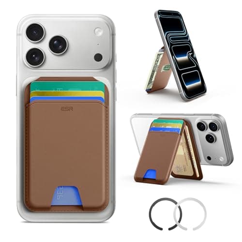 ESR mit MagSafe Wallet, 5 Kartenhalter, RFID-Schutz, für Magsafe Geldbörse mit Ständer, Magnetisches Wallet für iPhone 17/16/15/14/13/12-Serie,