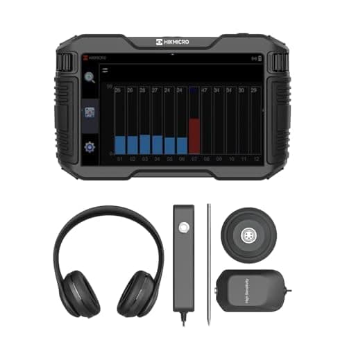 HIKMICRO AD21S Akustischer Wasserleckdetektor – Professionelles Gerät zur Lecksuche in Innenräumen und unterirdischen Rohren mit Headset und