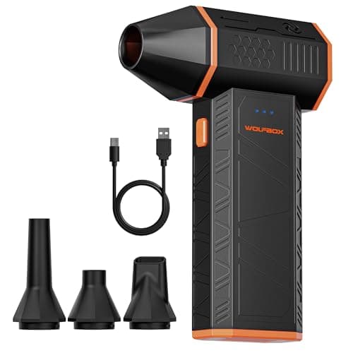 WOLFBOX MegaFlow 50 Electric Air Duster, 110000 RPM, Cordless, 3-Gang | Mit Akku, für Computer, Tastatur, Haus, Outdoor, Auto, 0,45 Pfund,