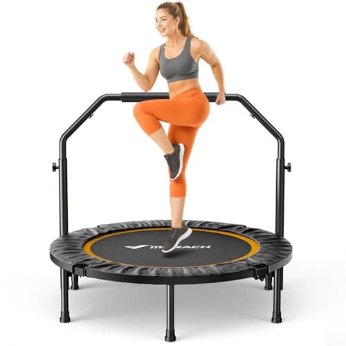 MERACH Mini Trampolin 102cm/122cm Fitness Trampolin Faltbar | Maximale Belastung 150 KG, Trampoline für Bewegungstraining Leise