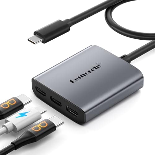 Lemorele 4K USB C zu Dual USB C Adapter für AR Brille, Typ C Splitter Converter mit 85W PD für XREAL One/Air 2 Pro/RayNeo/Rokid, Steam, Switch 2/1,