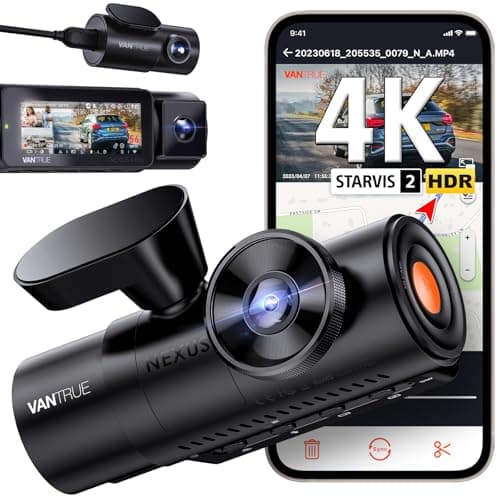 VANTRUE N4 Pro 4K+ 1080P+ 1080P STARVIS 2 Dashcam Auto, PlatePix™ Dash Cam | 3 Kanal HDR Auto Kamera Vorne Innen Hinten, STARVIS 2 IR Nachtsicht,