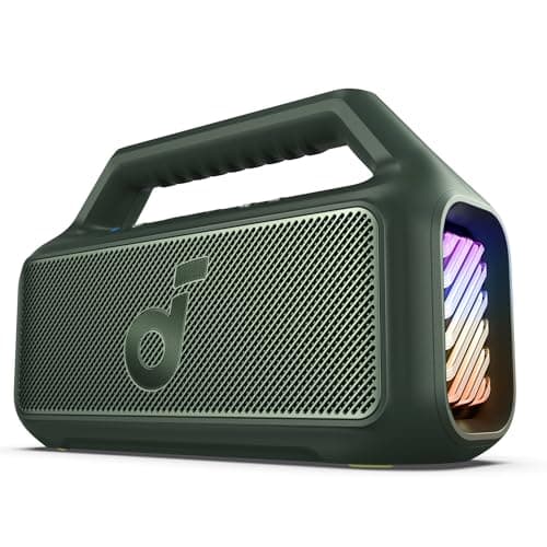 soundcore by Anker Boom 2 Outdoor-Lautsprecher, 80W, Subwoofer, BassUp 2.0 | 24h Akku, IPX7 Wasserdicht & Schwimmt, LED-Licht, EQ, BT 5.3, Mobiler