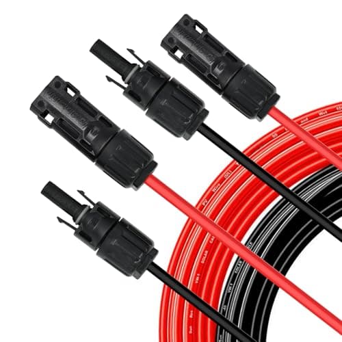 6mm² 1m Solarkabel, 1500V Solarkabel Verlängerung IP68 Flexibles PV Verlängerungskabel mit Solar-Steckern, für Solaranlagen/Wohnmobile(1meter)