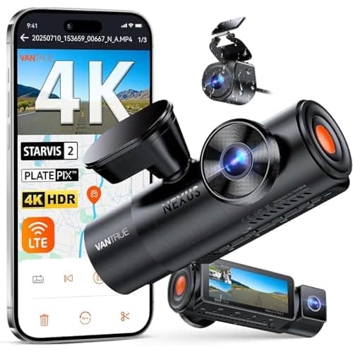 VANTRUE N4 Pro S 4K Dashcam Auto, 3 Kanal HDR STARVIS 2 Vorne Innen Hinten | 4K+1080P+1440P Dash Cam, Super Nachtsicht 3.0, PlatePix™, 5GHz WLAN