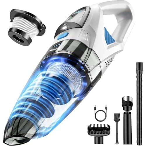 Topipop Handstaubsauger Akku Kabelloser Handheld Vacuum Cleaner | 25000Pa Starke Saugkraft mit HEPA-Filter & Aufsätzen–Leichter Autostaubsauger