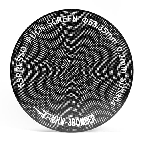 MHW-3BOMBER Puck Screen 53,35mm – 0,2mm Ultrafeines Titan-beschichtetes Espresso Sieb, Wiederverwendbarer Metallfilter für 54mm Siebträge,