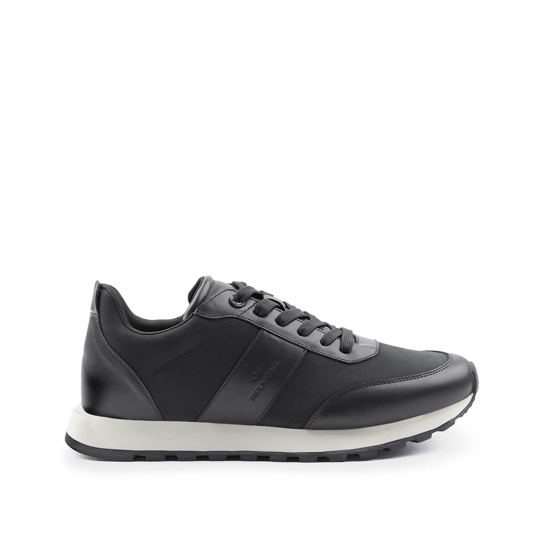 Sneakers aus Leder und Wildleder, Mann, BLACK, Größe: 44