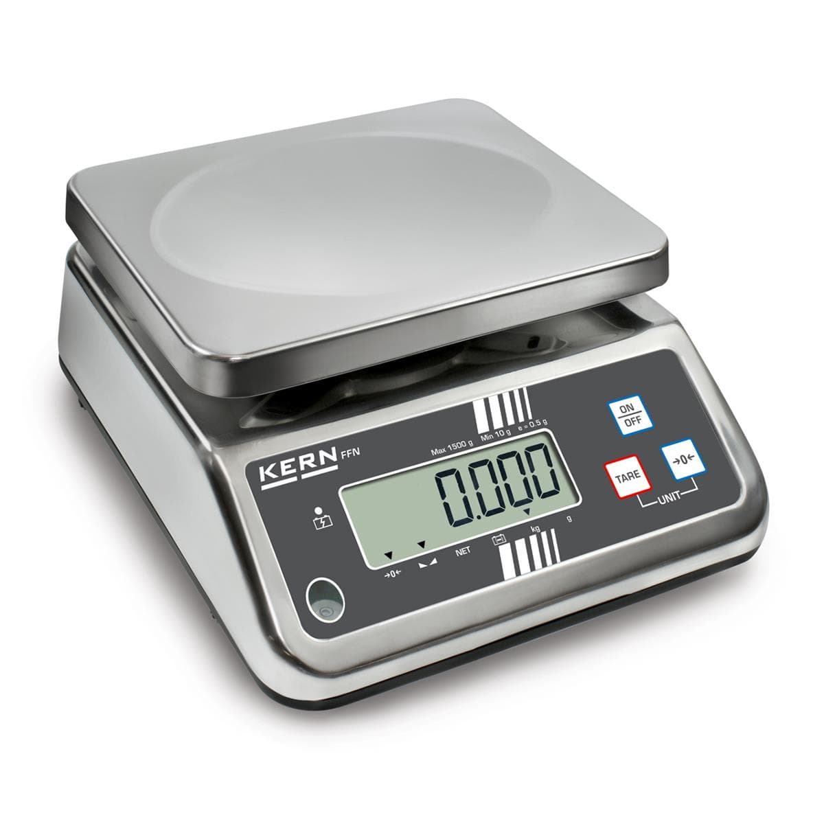 Tischwaage FFN eichfähig Edelstahl IP65 Akku 1,5 bis 25 kg Kontrollwaage