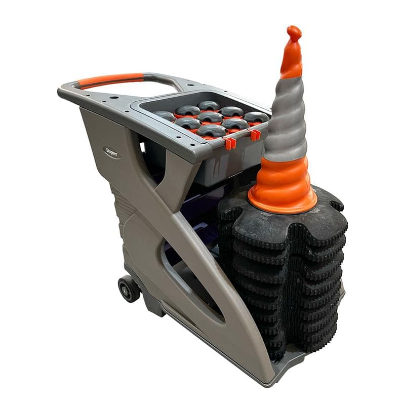 Skipper Wagen Unicart 09, inkl.9x Zugband & Leitkegel gedreht, 1x Behälterset, Orange-grau, vielseitig einsetzbar