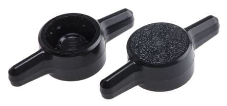 RS PRO Feststellschraube Schwarz Acetal Thermoplaste x 8 mm 2-Zacken, mit Durchgangsbohrung Ø 30 mm