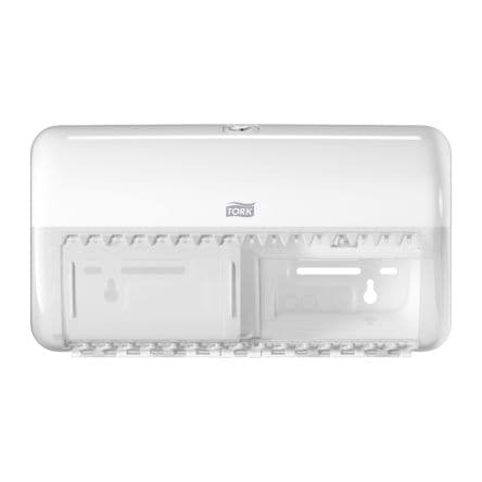Tork Kunststoff Toilettenpapierhalter Doppelt, Weiß, 153 mm x 158 mm x 286mm