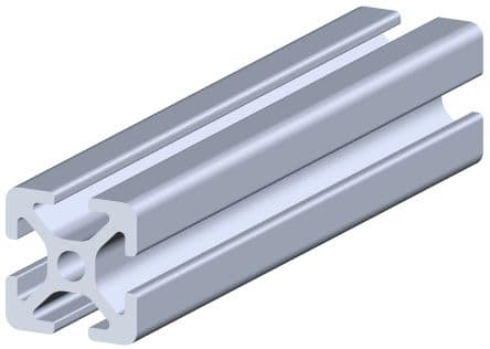 RS PRO Silber Aluminium Strebenprofil 20 x 20 mm, 4-fach Nut 5 mm, Länge 2000 mm Profile 5