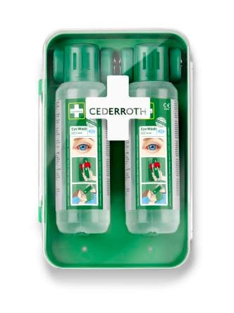 Cederroth, Wand Augenspül Sortiment, Augenspül Sortiment, Kit Inh.: Augenspülerschrank, Anweisungszeichen, Augenspülung
