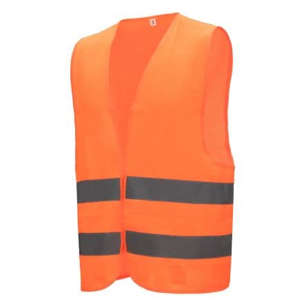 NITRAS SAFETY Orange Unisex M 100 % Polyester Warnweste, Haken & Schleife