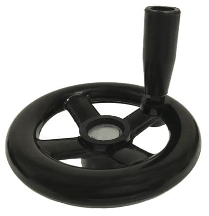 RS PRO Speichen Handrad, Rad ø 200 mm, 40 mm, 25 mm Gebohrte Nabe, Schwarz