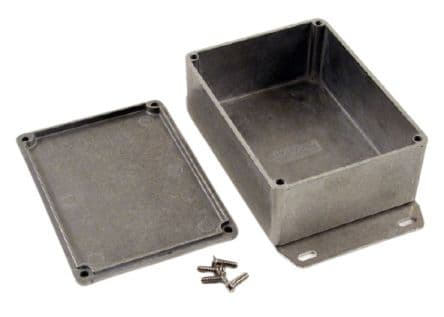 Hammond 1590; Gehäuse; Aluminiumdruckguss; Natur Geflanscht IP54 Breite 83 mm Höhe 44 mm Länge 111 mm