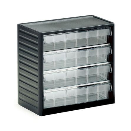Treston Polypropylen Schubladenmagazin Grau, 290 mm x 310mm x 180 mm