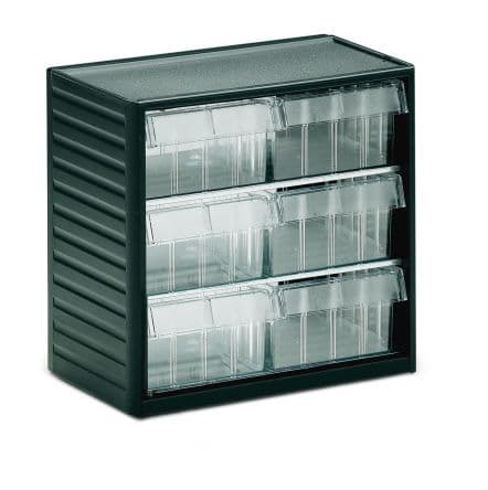 Treston Polypropylen Schubladenmagazin Grau, 290 mm x 310mm x 180 mm