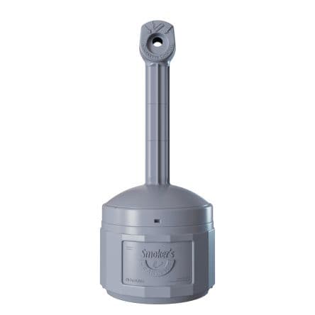 Justrite Polyethylen Aschenbecher für den Außenbereich 15L Grau, stehend, 419 mm x 978 mm x 419mm