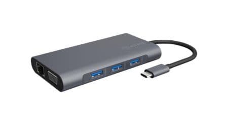 ICY BOX Docking-Station, USB C, USB 3.0, mit VGA, HDMI, 3 xUSB Ports 2 Displays