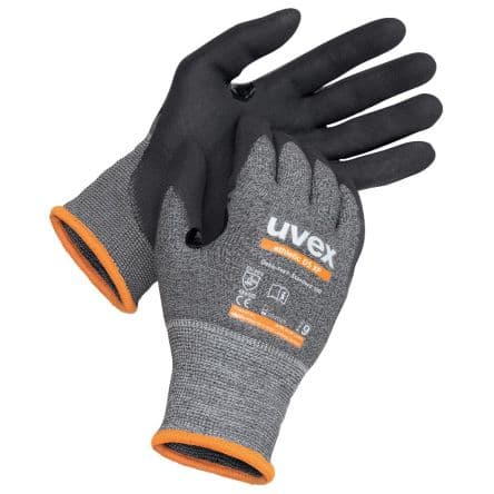 uvex athletic D5XP Handschuhe Stahl, Polyamid, Elastan, Hochleistungs-Polyethylen Schwarz, Grau, Anthrazit Mikroschaum