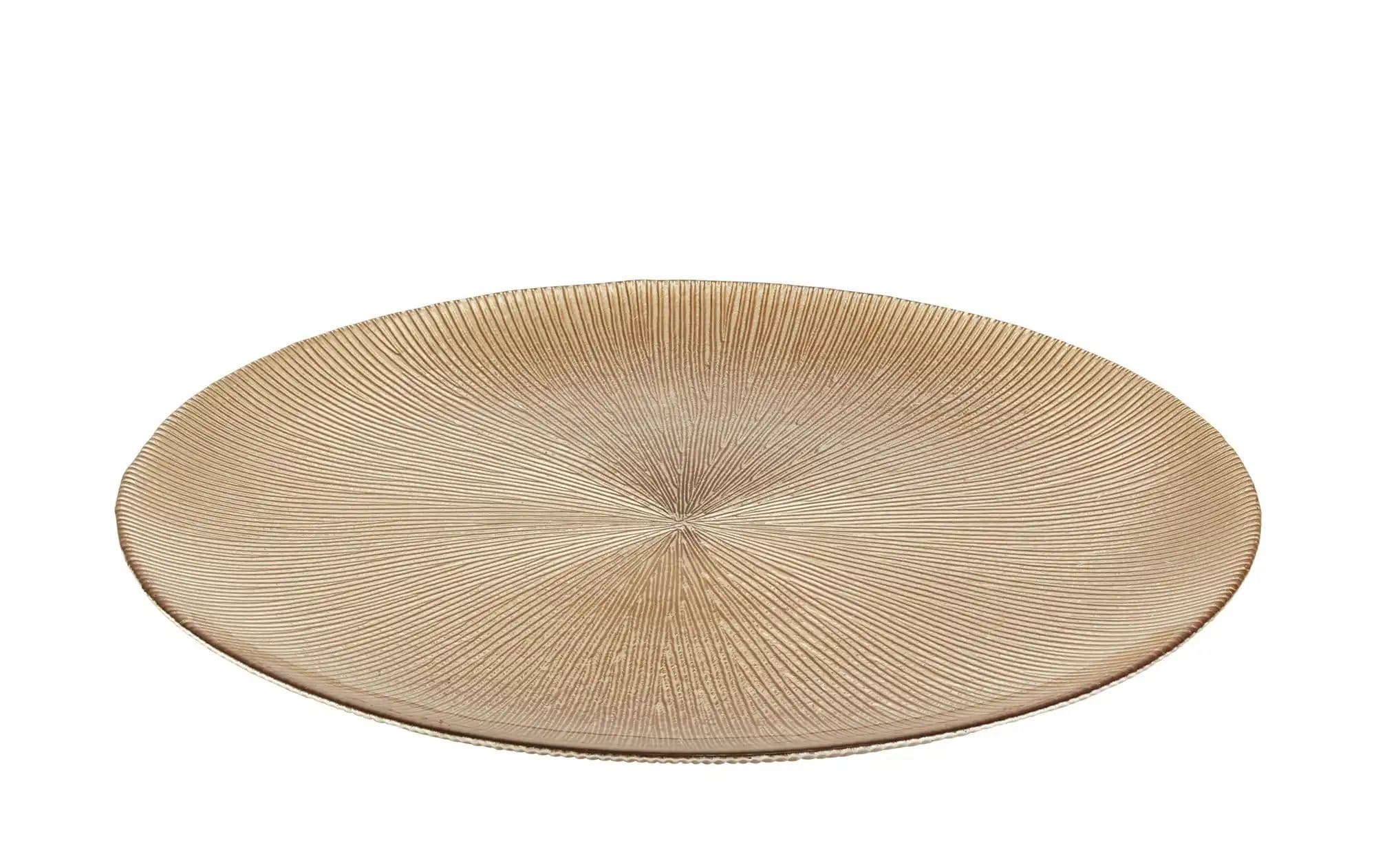 Peill+Putzler Deko-Teller   ¦ gold ¦ Glas ¦ Maße (cm): H: 2  Ø: 32.7 Dekoration > Dekoschalen - Sconto