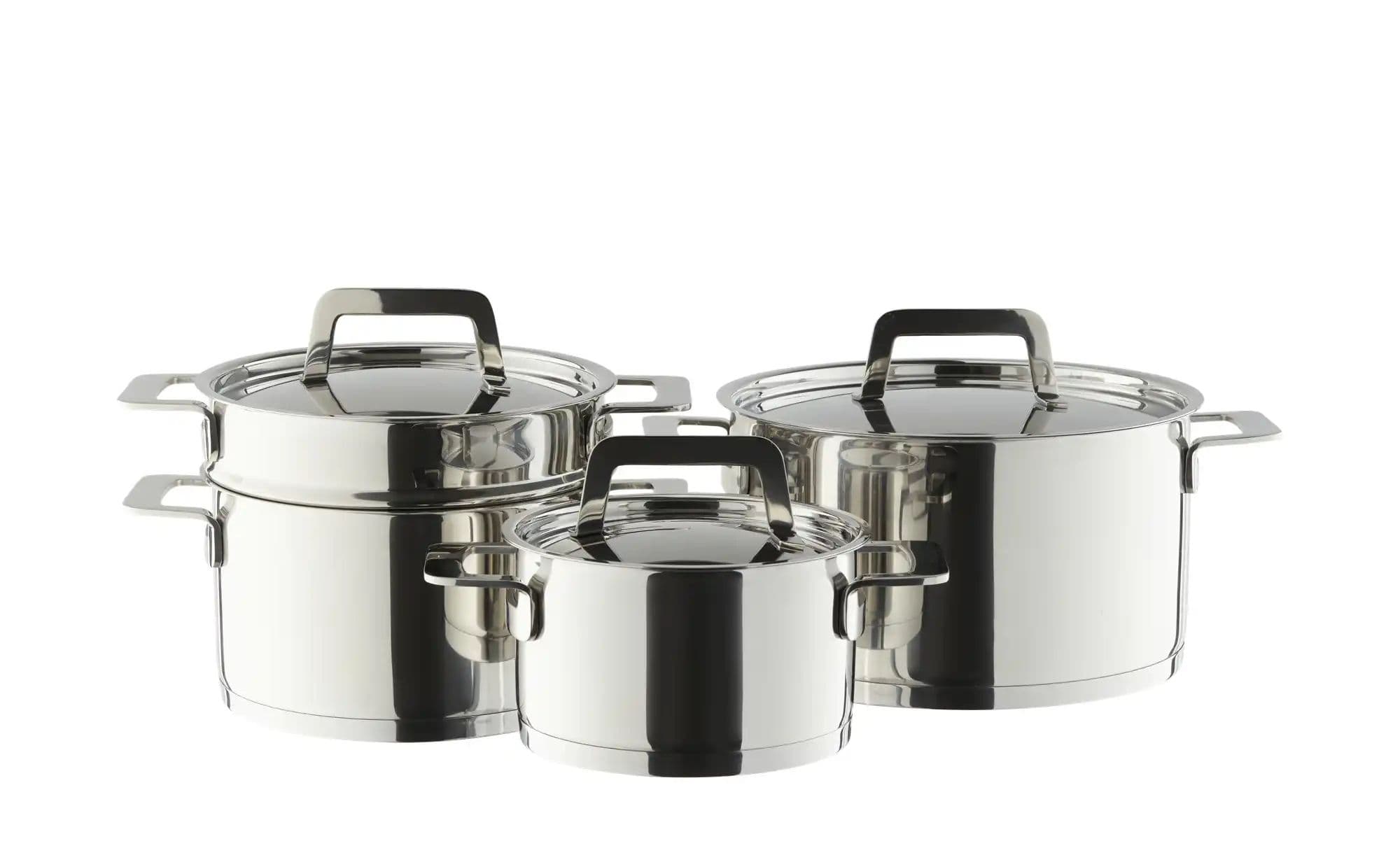 Meisterkoch Topfset  NOVUS ¦ silber ¦ Edelstahl Töpfe & Pfannen > Topf- & Pfannensets - Sconto