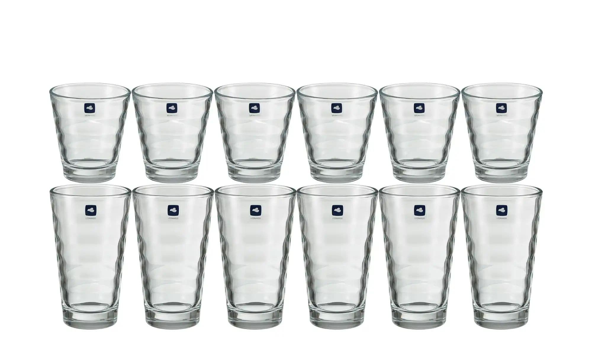LEONARDO Becherset  12-teilig  Onda ¦ transparent/klar ¦ Glas ¦ Maße (cm): B: 25,4 H: 17,5 Gläser > Gläsersets - Sconto
