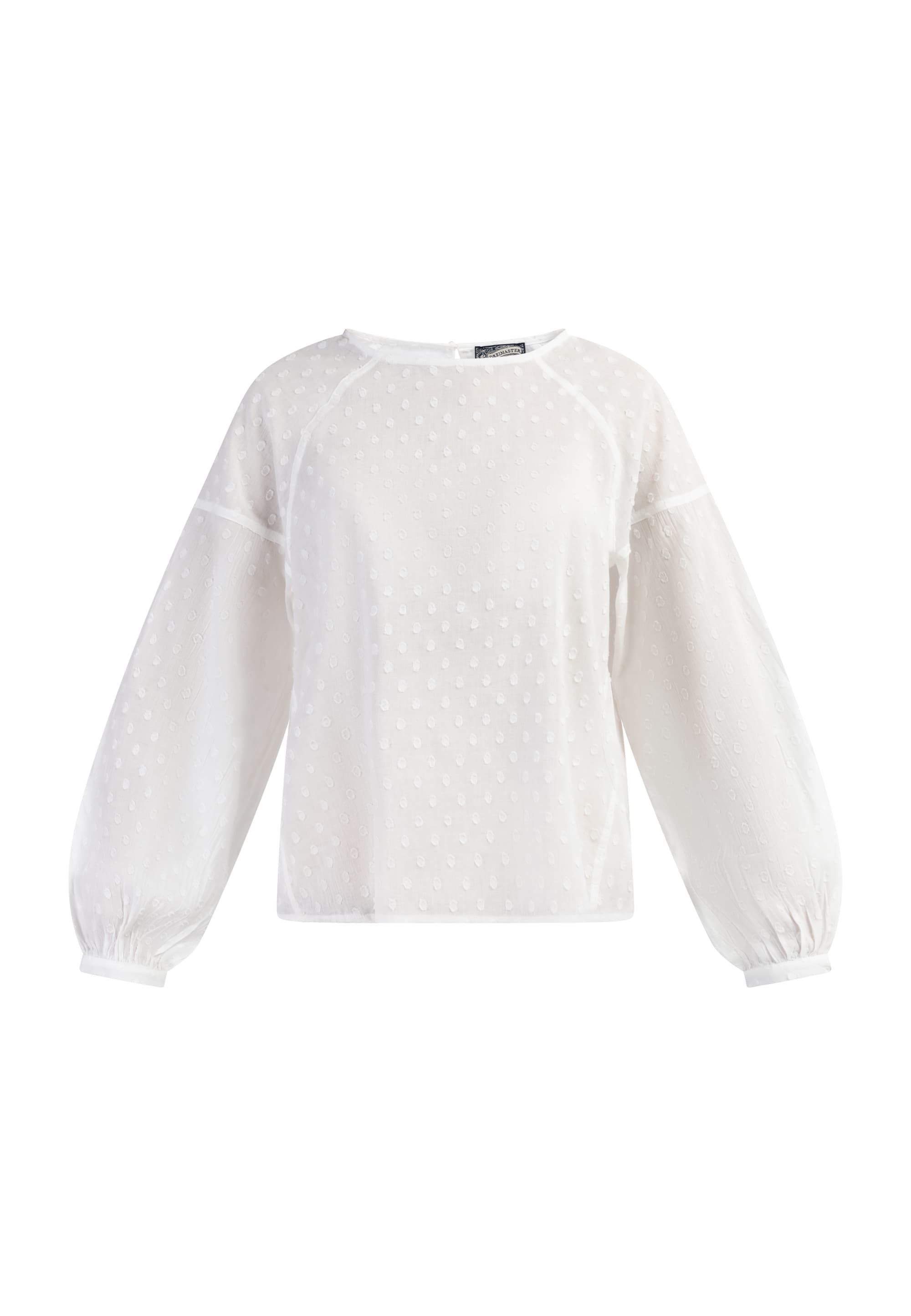 Dreimaster Bluse Damen Wollweiss S