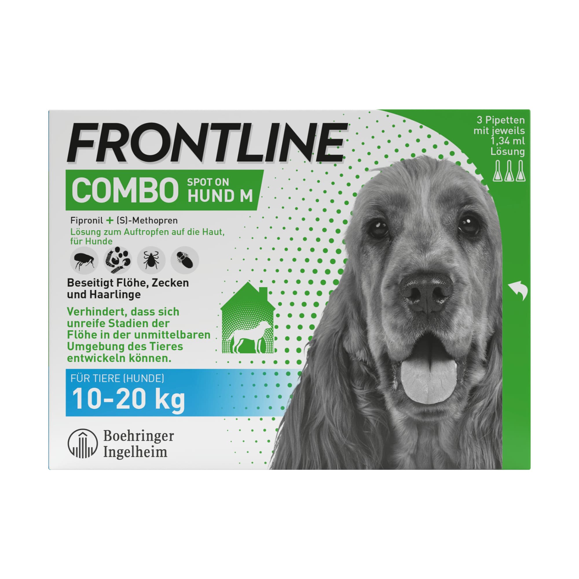 Frontline® Combo Spot-on Hund M (10 - 20 kg) - 2 x 3 Pipetten x 1,34 ml