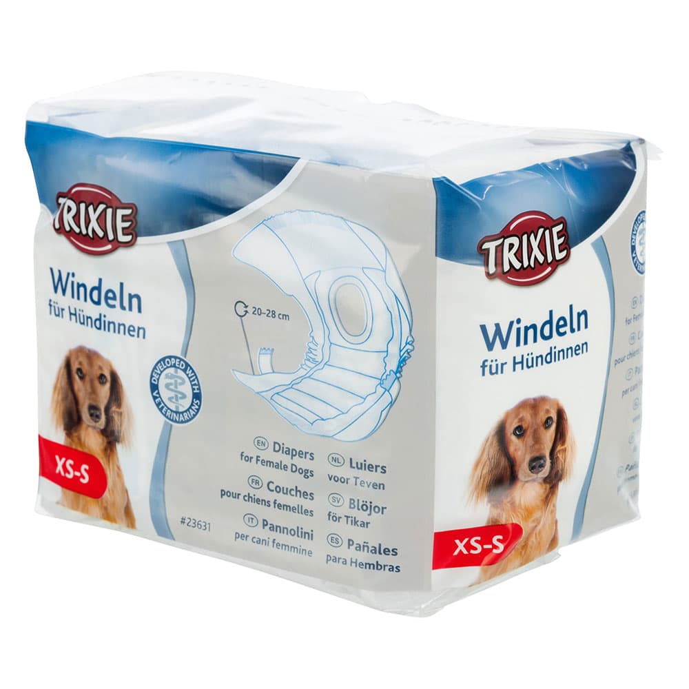 Trixie Windeln für Hündinnen - Größe XS-S: 20-28 cm, 12 Stück