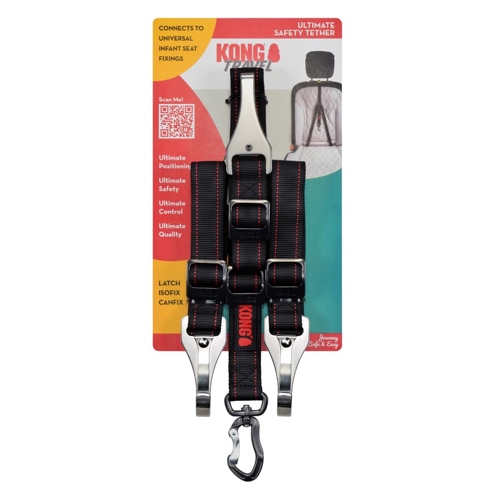 KONG Travel Ultimative Sicherheitsleine fürs Auto - ca. 79 - 126 cm lang, 3,8 cm breit