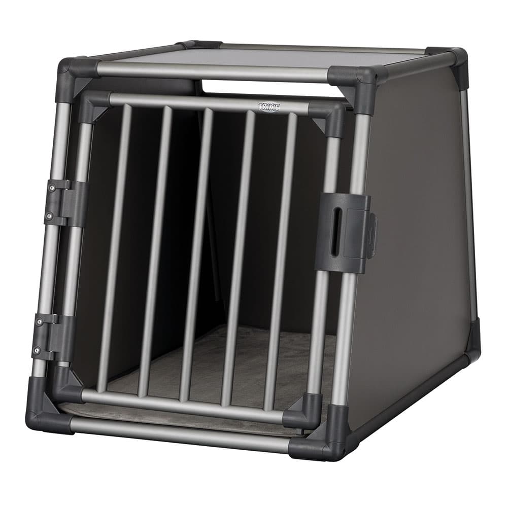 Trixie Transportbox Aluminium graphit - B 61 x T 86 x H 65 cm (Größe M-L)