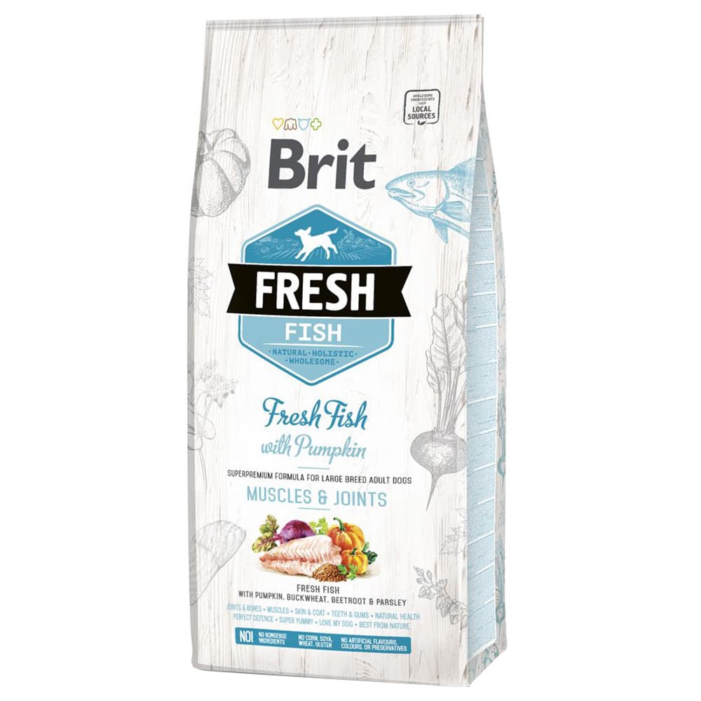 Brit Fresh Adult Large riba z bučo - 12 kg