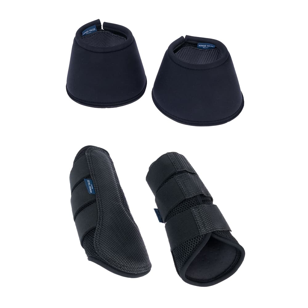 Nomad Tales Set Gamaschen & Hufglocken, schwarz - Sparset: Gamaschen & Hufglocken, Größe L