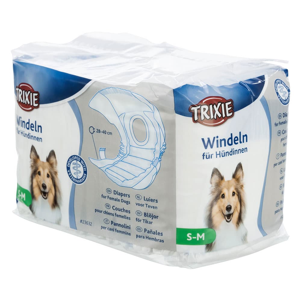 Trixie Windeln für Hündinnen - Größe S-M: 28-40 cm, 12 Stück