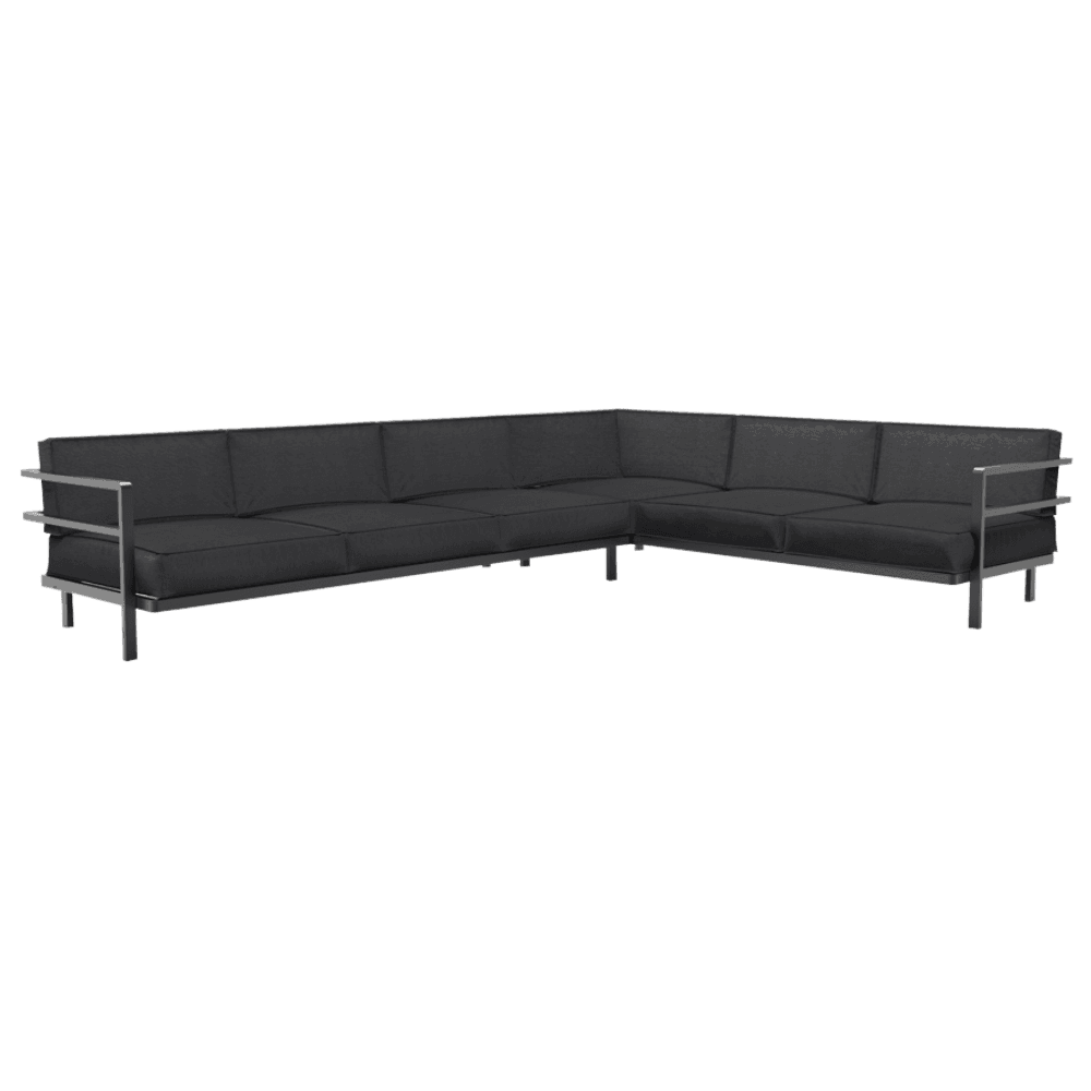 Sofa Papatya Loca LS 3+3 anthrazit, Stoff anthrazit