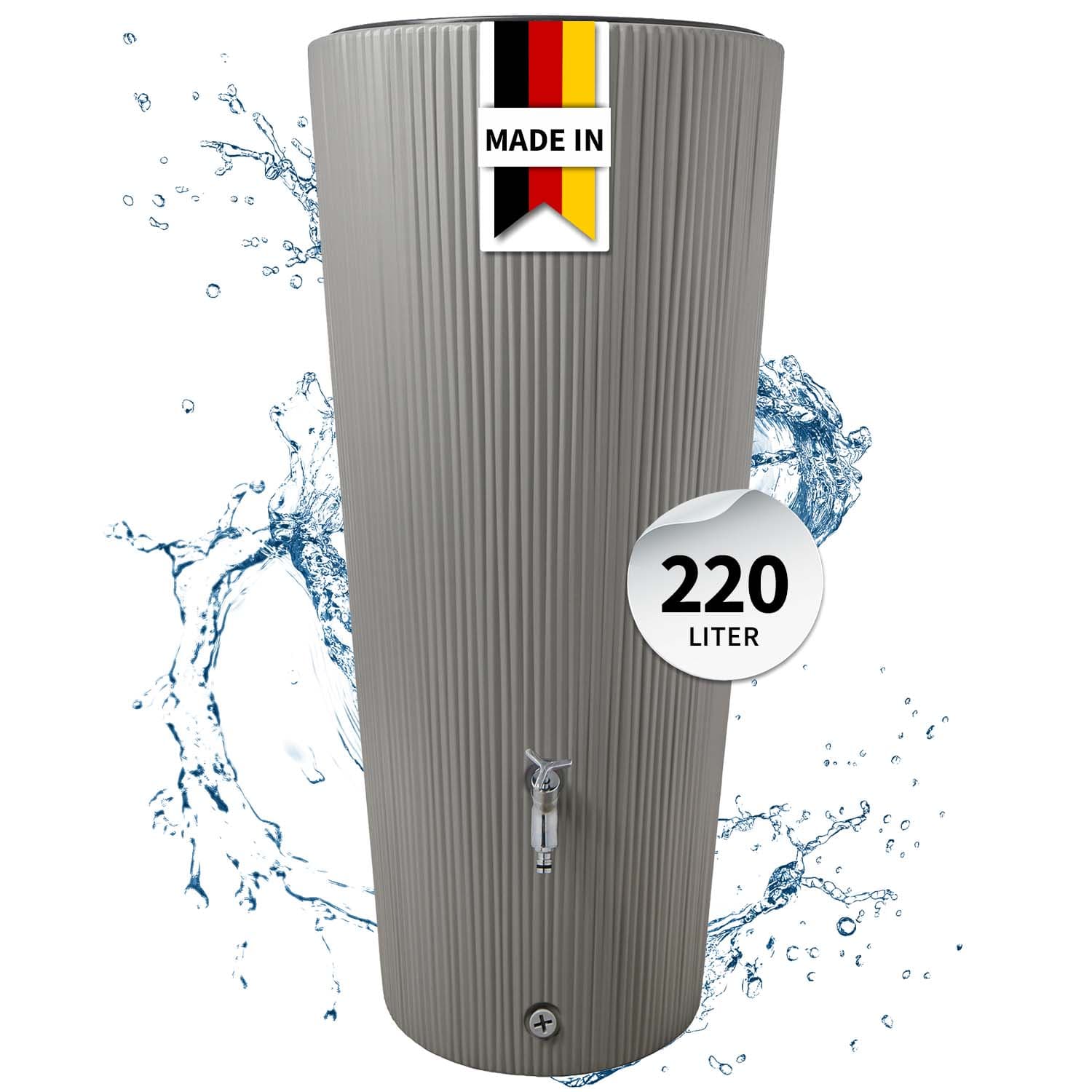 GARANTIA LINUS 2in1 Regentonne 220 Liter zinkgrau inkl. Pflanzschale