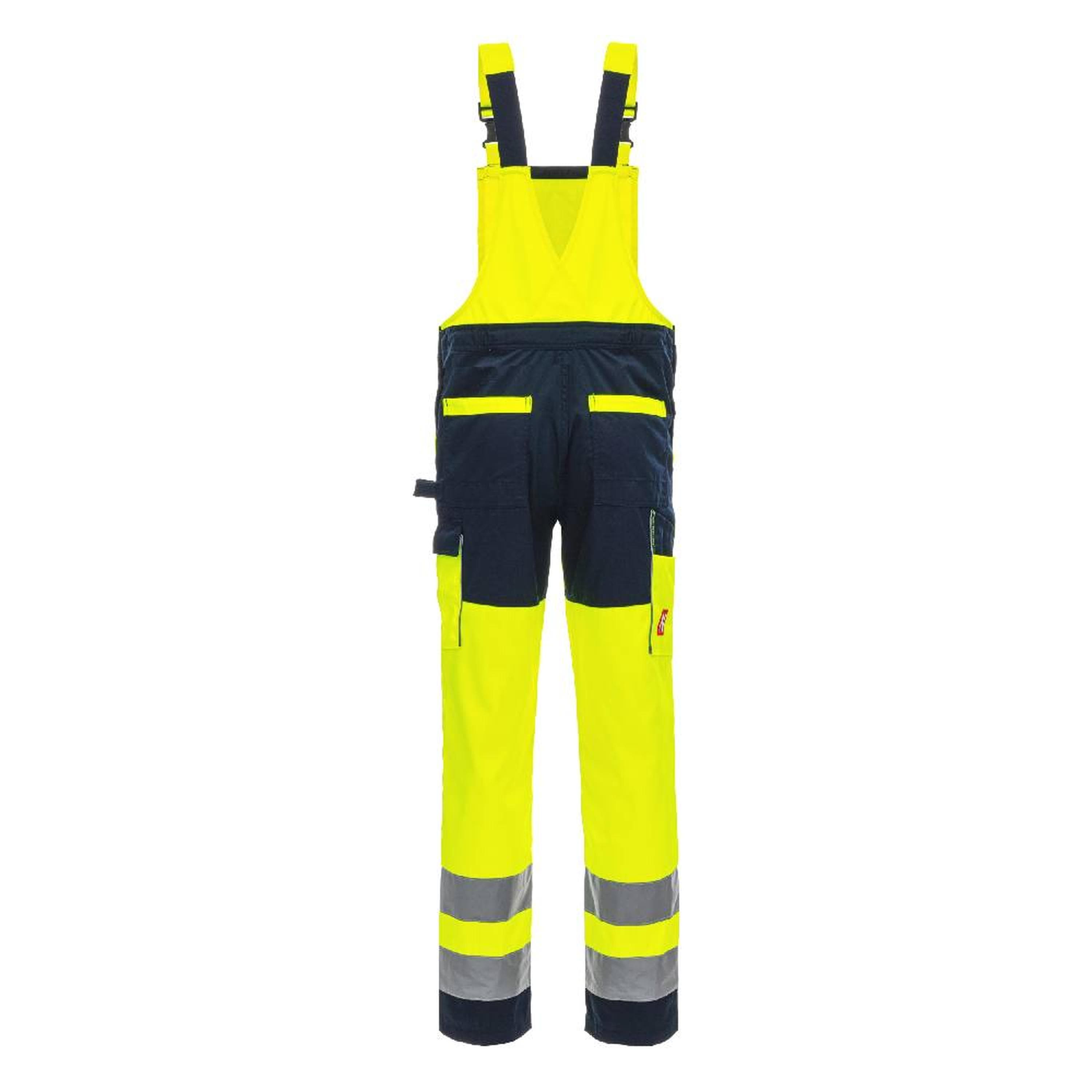 Nitras Motion Tex Viz lange Warnschutz Latzhose | neongelb | Gr. 64
