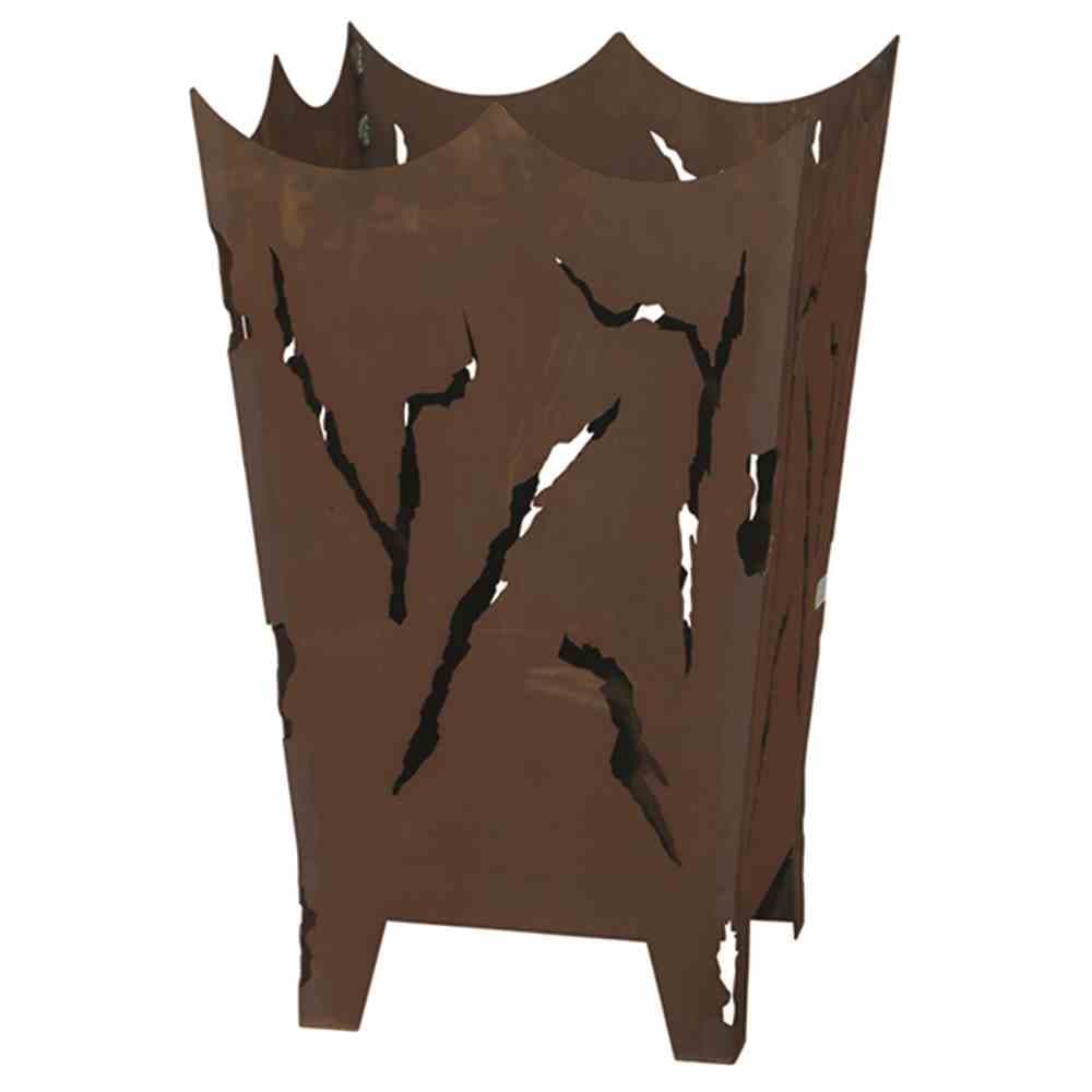 Feuerkorb Mystic mit Schiebeplatte zum Entleeren der Asche Metall mit Edelrost