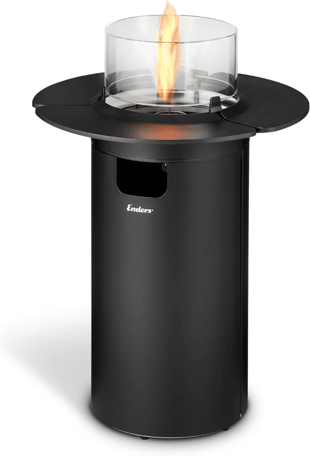 Terrassenfeuer NOVA M black silver 50mbar inkl. Tischablage