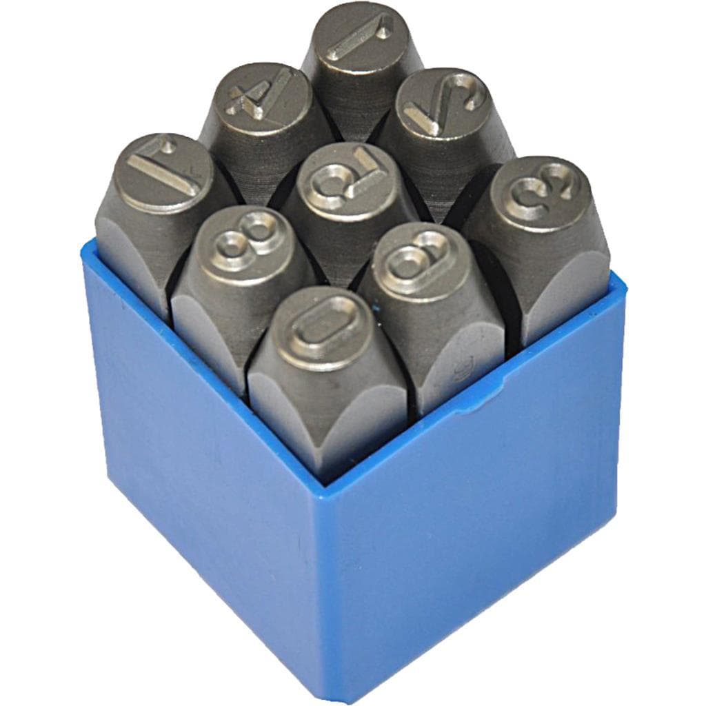 KS TOOLS 156.0467 Zahlen-Prägestempel-Satz, 9-tlg