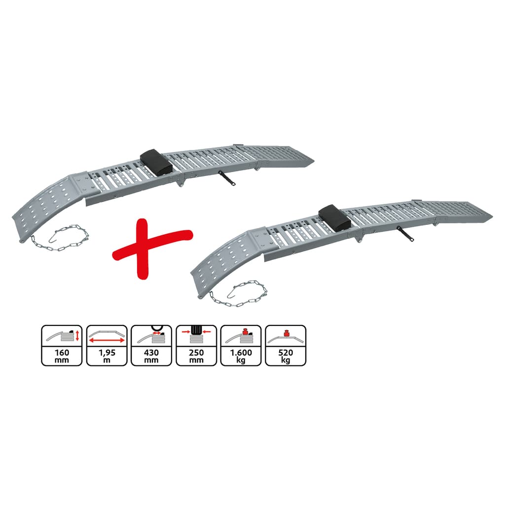 KS TOOLS 160.0318 Klappbare Auffahrrampe, paarweise