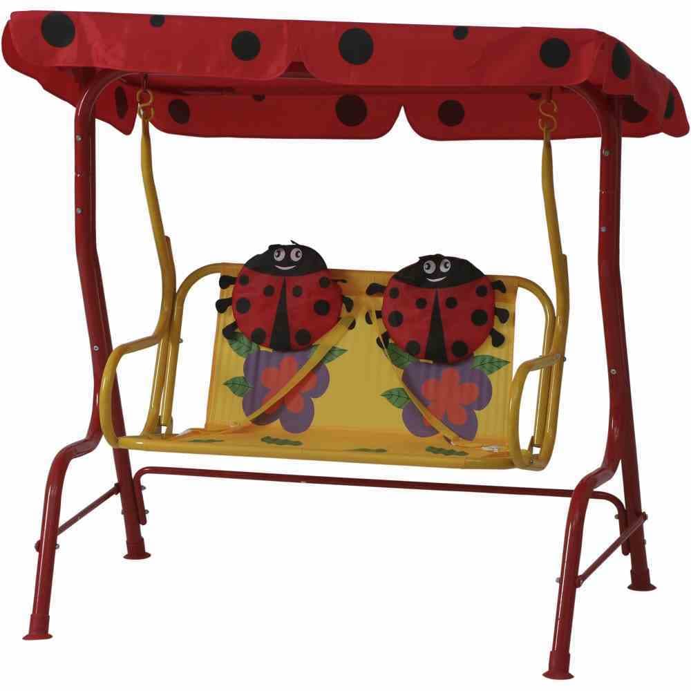 Marie Kinderschaukel Gestell Stahl rot, Fläche 100% Polyester rot, 75x115x118 cm