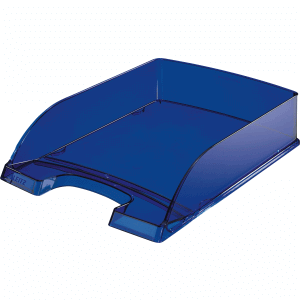 Briefablage A4 Polystyrol hochglänzend blau transparent