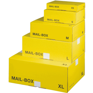 Versandkarton MAILBOX XL 465x345x180mm gelb anthrazit