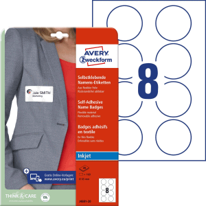 Namens-Etiketten 65mm 20 Bogen 160 Etiketten weiß